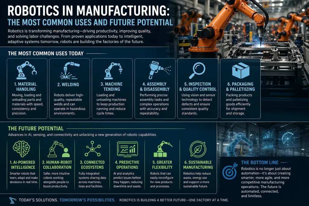 Robotics in Manufacturing: The Most Common Uses and Future Potential