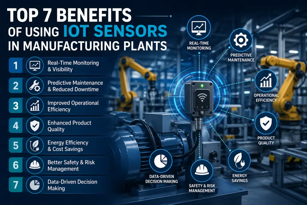 Top 7 Benefits of Using IoT Sensors in Manufacturing Plants